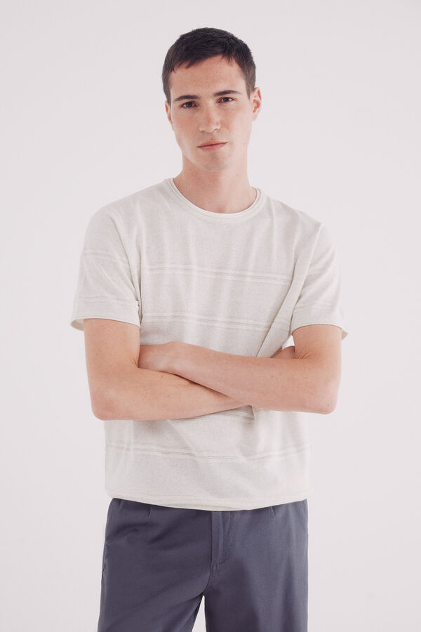 Springfield Camisola manga curta estrutura cinzento