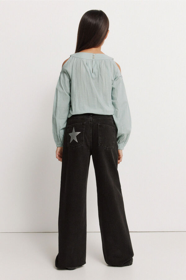 Springfield Kids Jeans wideleg para menina cinzento