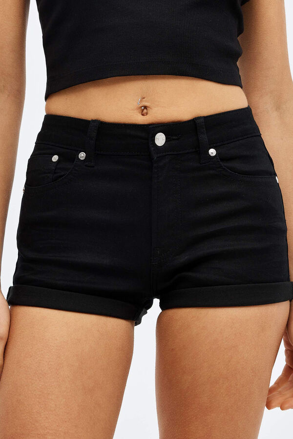 Inside Calções Corte Médio Bainha com Roda preto