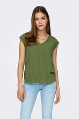 Only Blusa manga curta renda verde