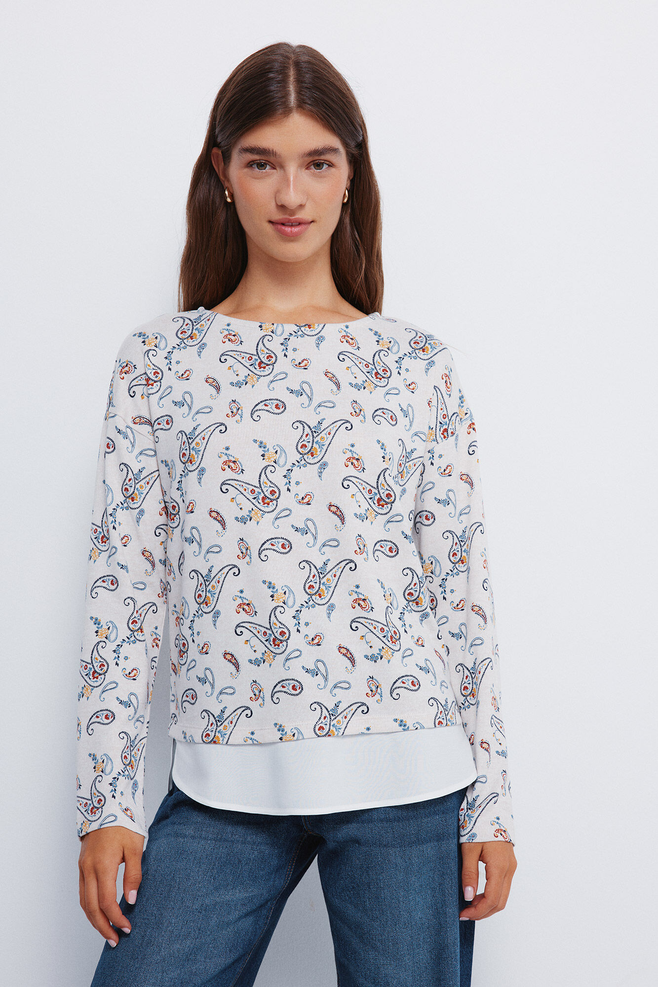 Springfield Camiseta estampada combinada