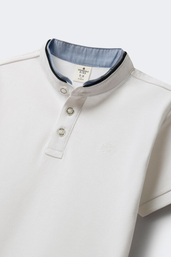 Springfield Kids Polo cuello mao ni&ntilde;o blanco