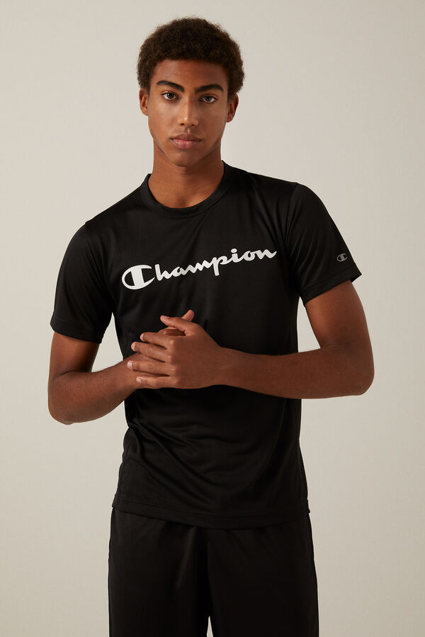 Springfield T-shirt riscas Champion logo preta preto
