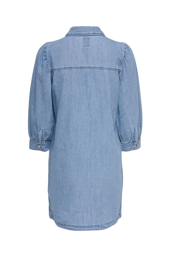Only Vestido manga comprida denim azul