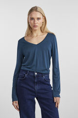 Pieces Camiseta de modal de manga larga verde