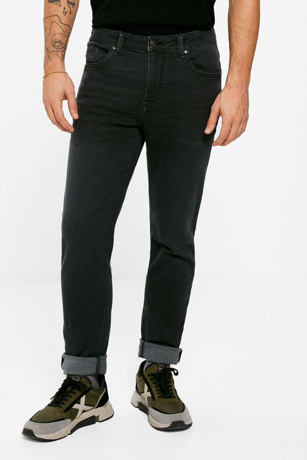 Springfield Jeans skinny negro lavado gris oscuro