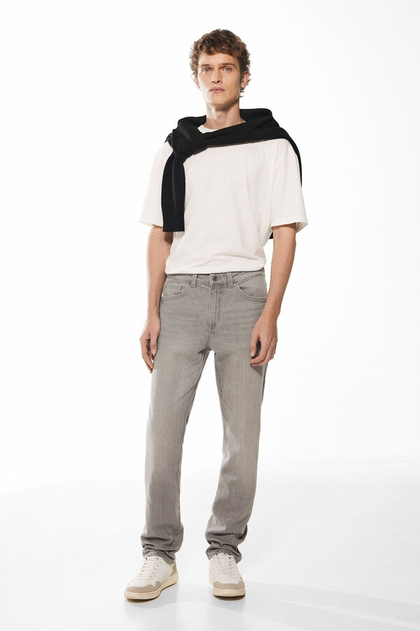 Springfield Jeans regular cinzentas, lavagem m&eacute;dia cinzento