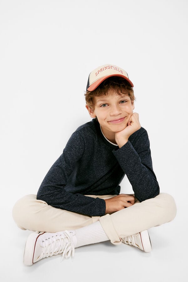 Springfield Kids T-shirt microrrisca menino azul