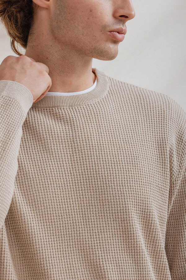 Celopman Jersey B&aacute;sico Cuadrille beige