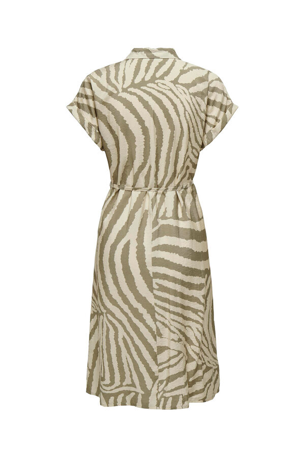 JDY Vestido midi estampado animal print blanco