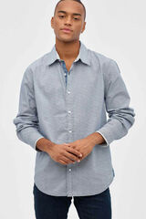 Inside Camisa Estampado Geometrico azul