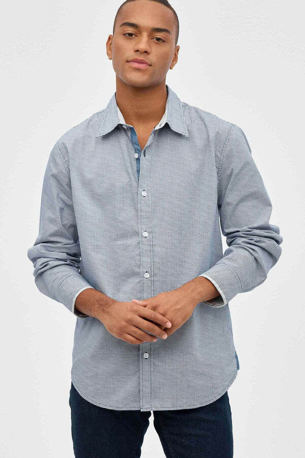 Inside Camisa Estampado Geometrico azul