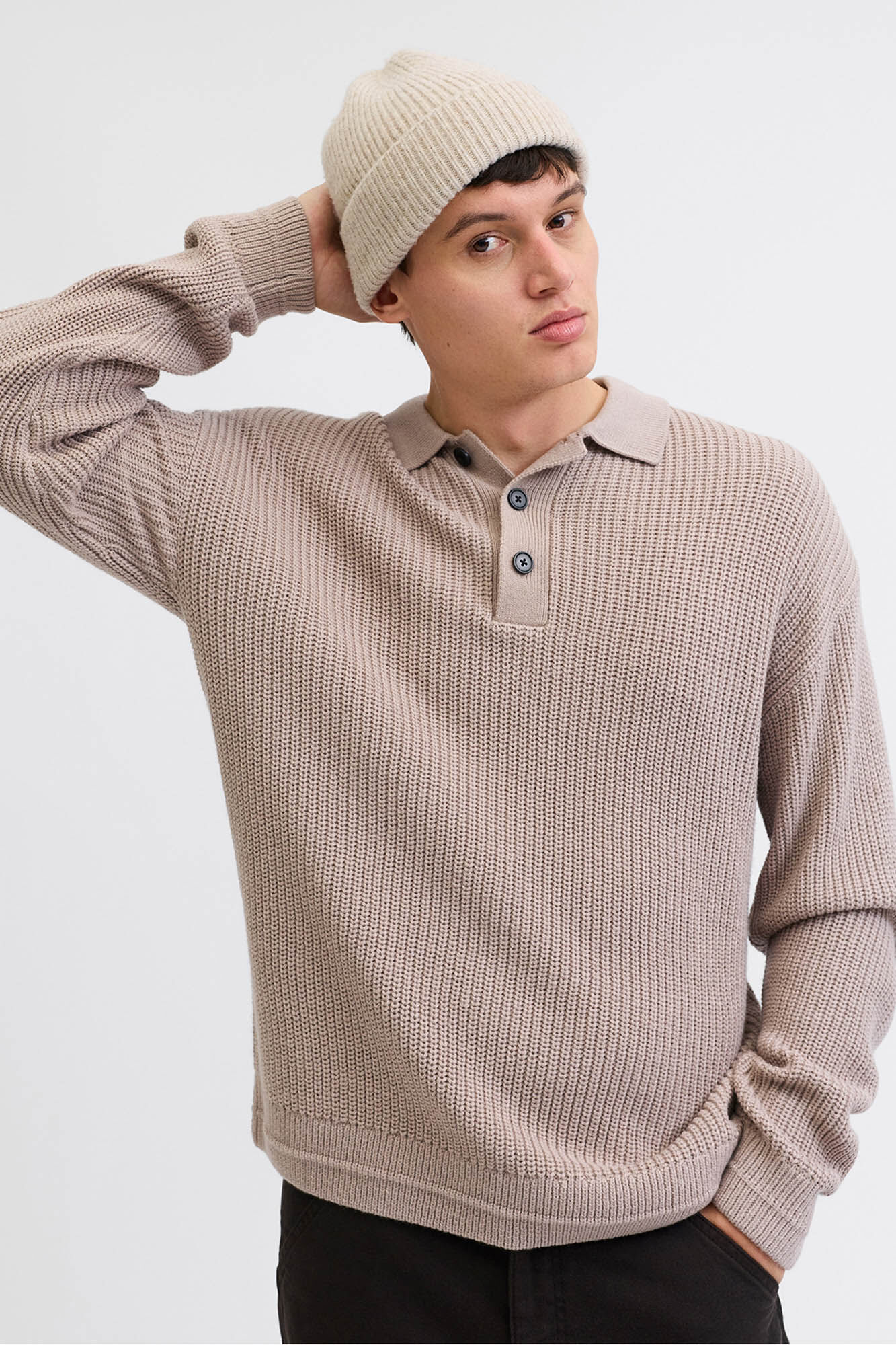Jack & Jones Polo de punto con cuello abotonado
