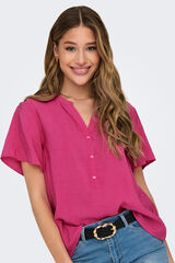 JDY Blusa de manga curta rosa