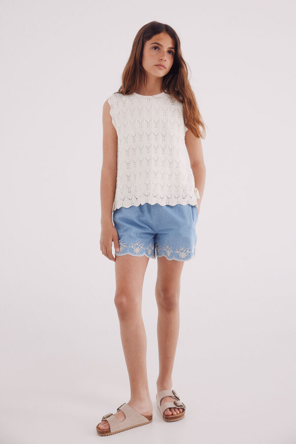 Springfield Kids Shorts denim cortados para meninas azul