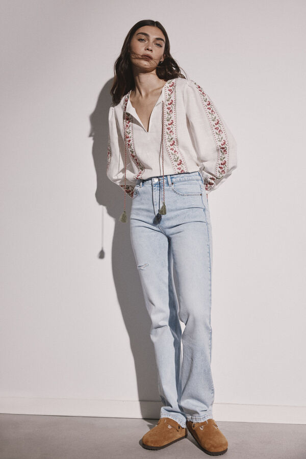 Springfield Jeans Straight Lavagem Sustent&aacute;vel azul