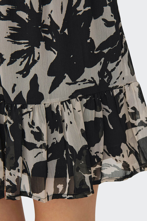 JDY Falda corta estampada negro