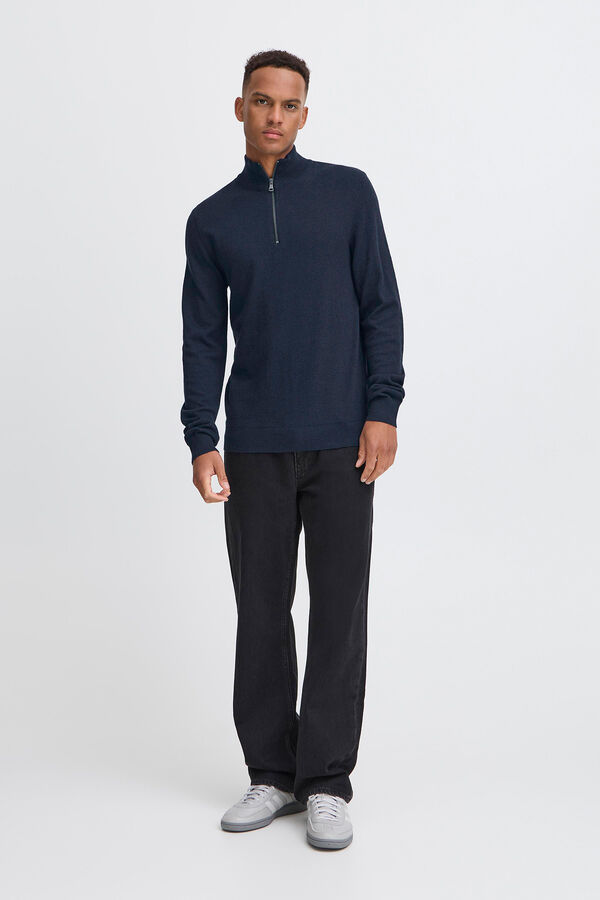 Blend Jersey cuello alto azul