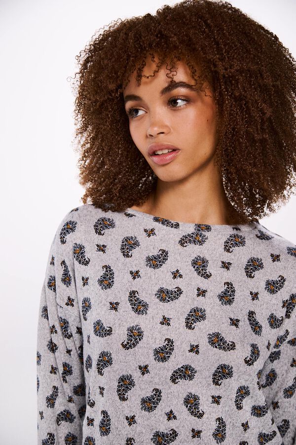 Springfield T-shirt estampada combinada cinzento