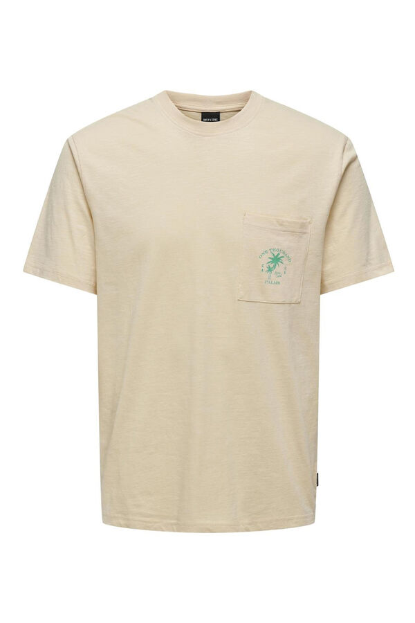 Only & Sons Camisola de manga curta com bolso rosa