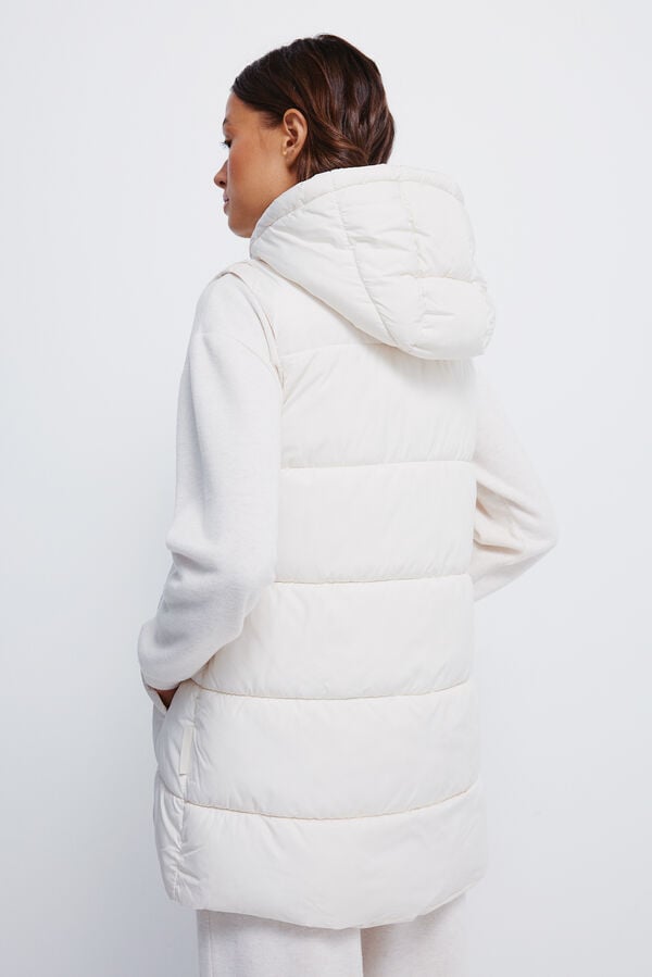 Springfield Colete com capuz em poli&eacute;ster reciclado branco
