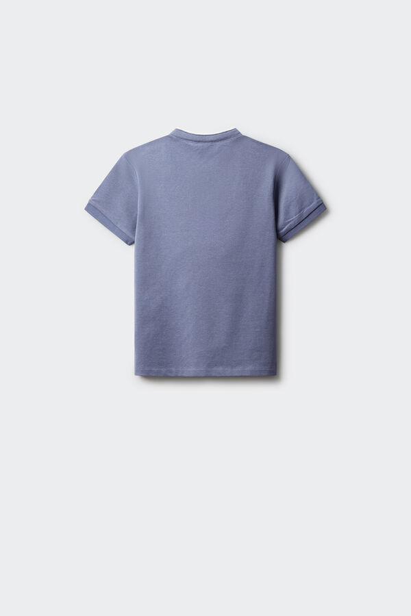 Springfield Kids P&oacute;lo Oxford com gola mao para menino azul