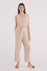 Springfield Macac&atilde;o al&ccedil;as de linho de algod&atilde;o castanho