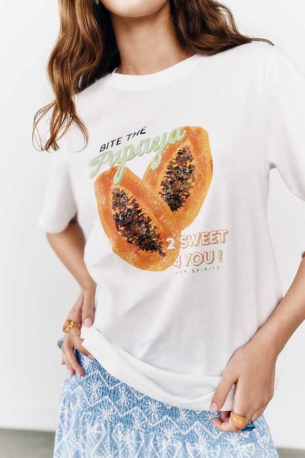 High Spirits Papaya t-shirt blanco