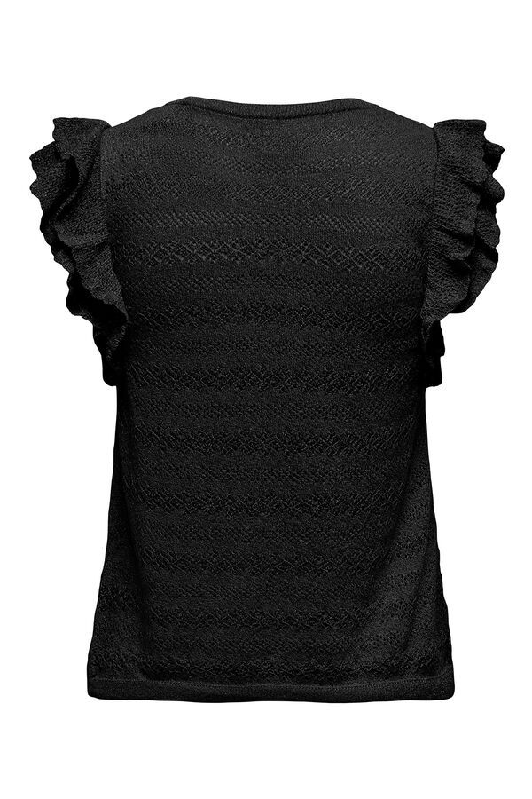 Only Camiseta de punto glitter negro