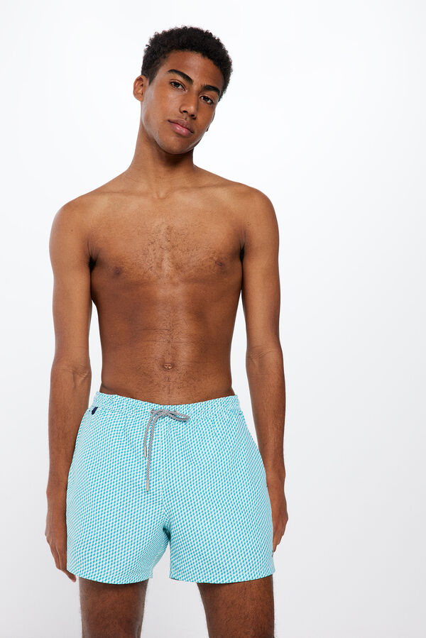 Springfield Ba&ntilde;ador estampado geom&eacute;trico turquesa