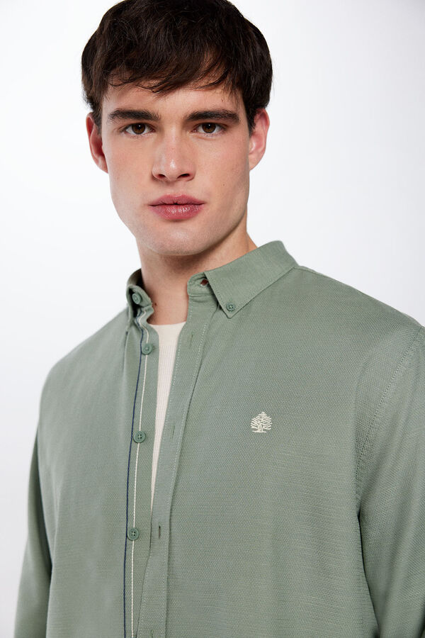 Springfield Camisa estructura r&uacute;stica verde