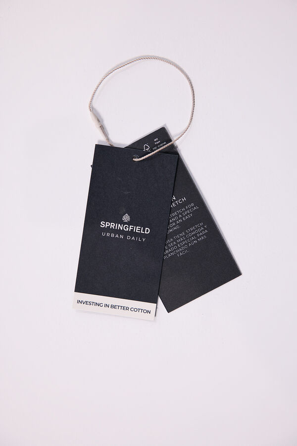Springfield Camisa dobby bicolor azul