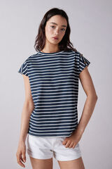 Springfield Camiseta hombro botones algod&oacute;n azul