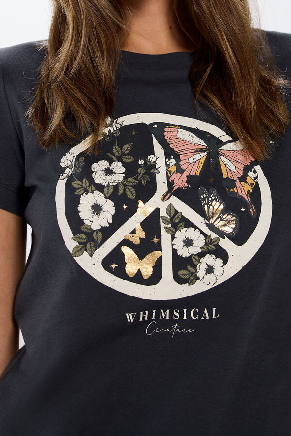 Springfield Camiseta gr&aacute;fica algod&oacute;n gris