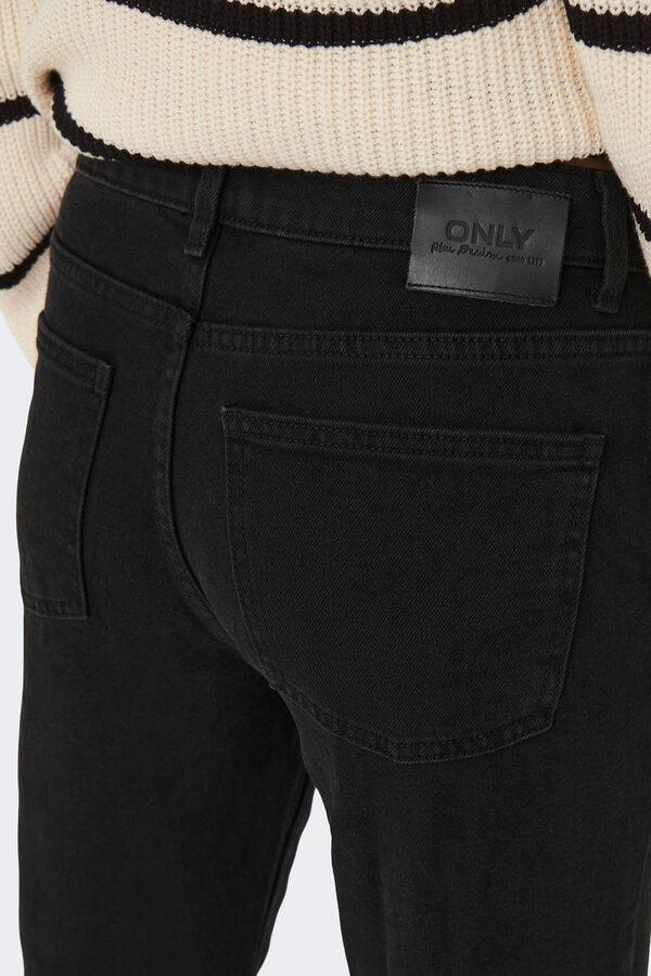 Only Jeans mom fit cintura subida preto