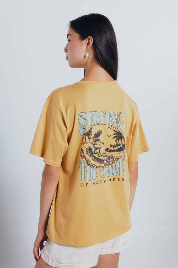 Springfield Camiseta gr&aacute;fica espalda amarillo