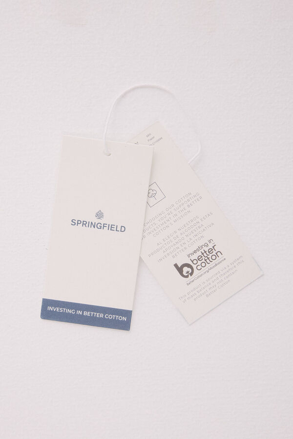 Springfield Camiseta manga comprida com microriscas duplas azul