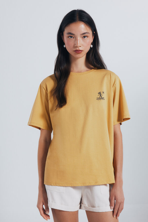 Springfield Camiseta gr&aacute;fica espalda amarillo
