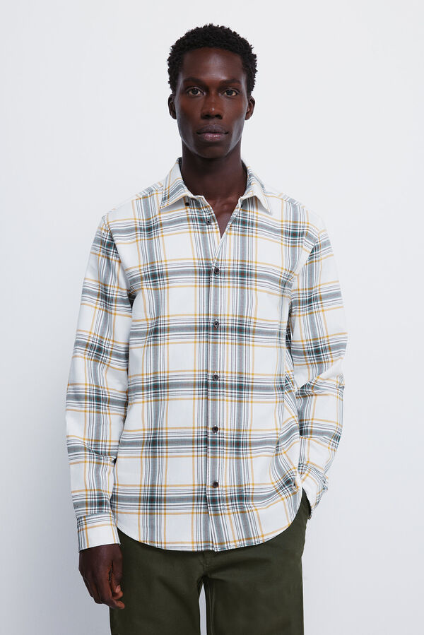 Springfield Camisa cuadros blanco