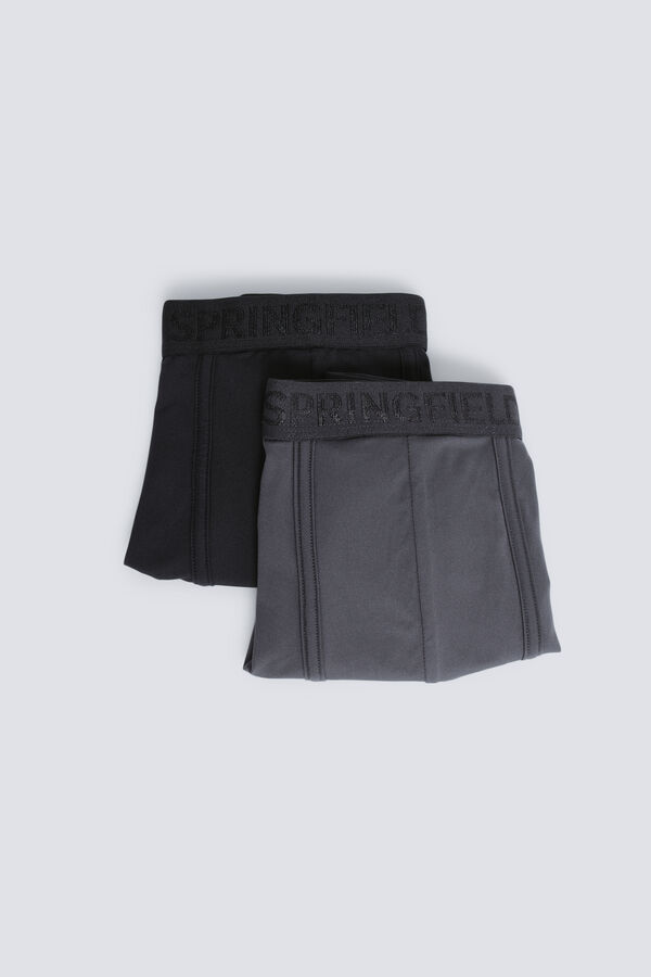 Springfield Pack de 2 boxers em microfibra preto