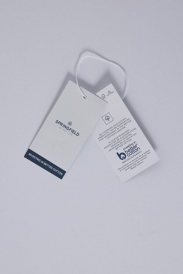 Springfield Camisa cuello mao manga corta azul