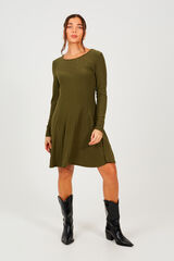 Brave Soul Vestido corto de manga larga verde