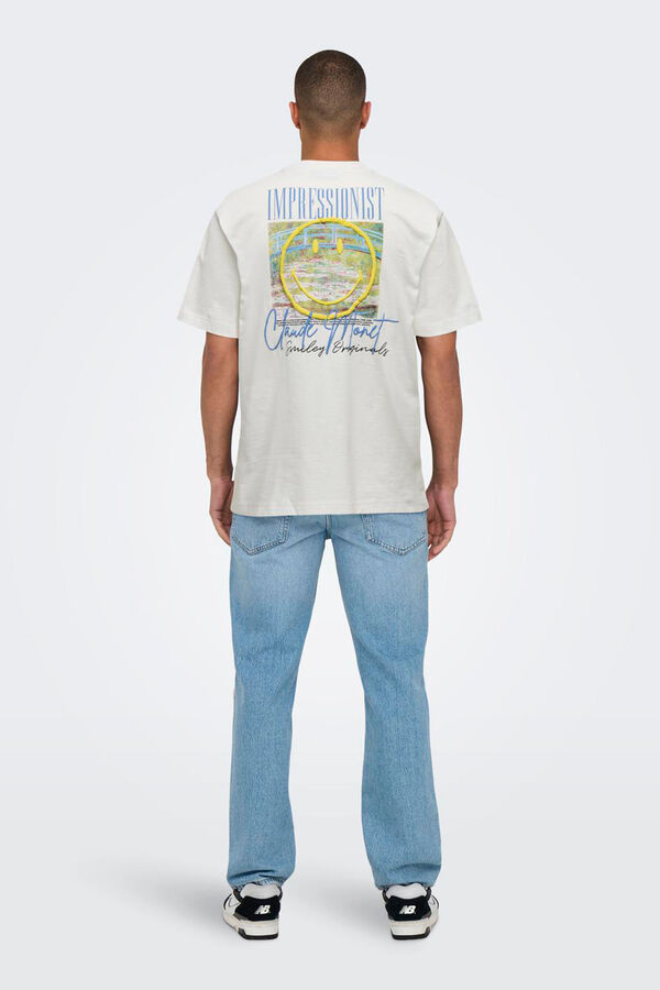 Only & Sons T-shirt com desenho frontal branco