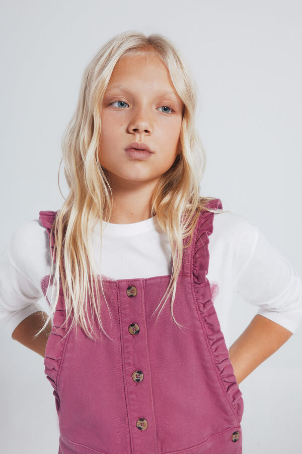 Springfield Kids Macac&atilde;o longo com babados para meninas rosa