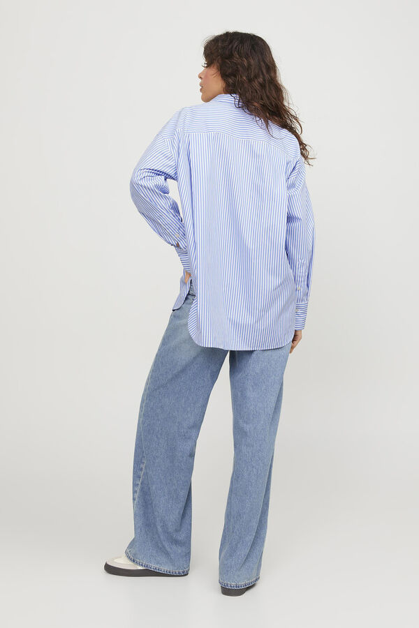 Jack & Jones Camisa Oxford de algod&oacute;n azul