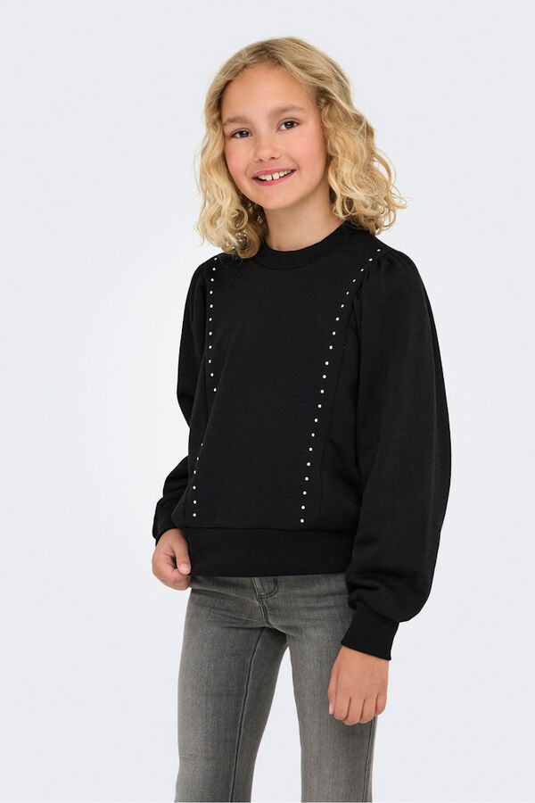 Only Girls Sweatshirt com brilhantes preto