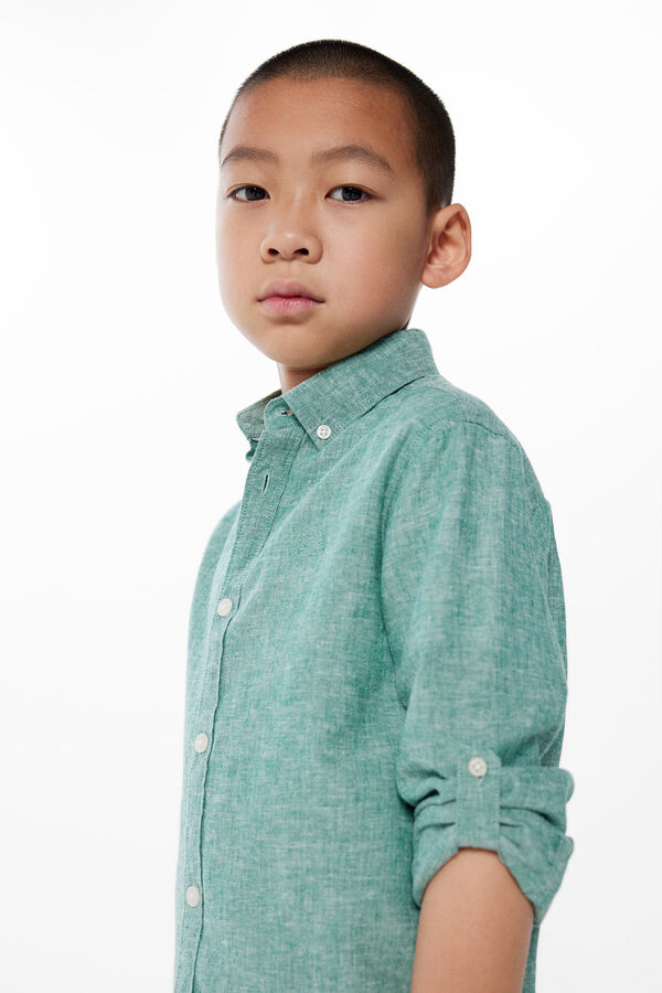 Springfield Kids Camisa lino niño verde
