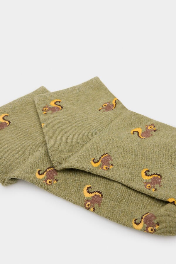 Springfield Meia soquete curta esquilos cru