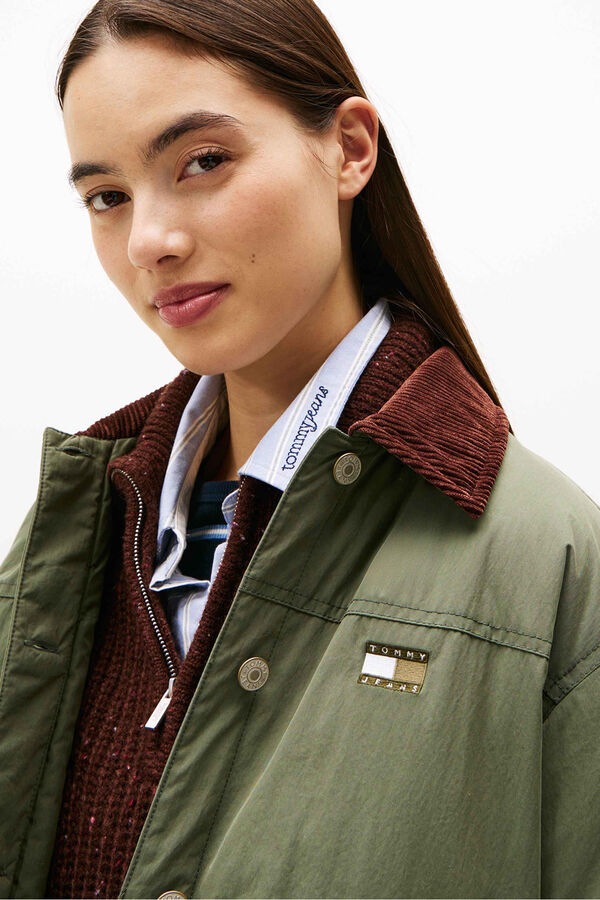 Tommy Jeans Casaco forrada com gola de veludo cotel&ecirc;  estampado