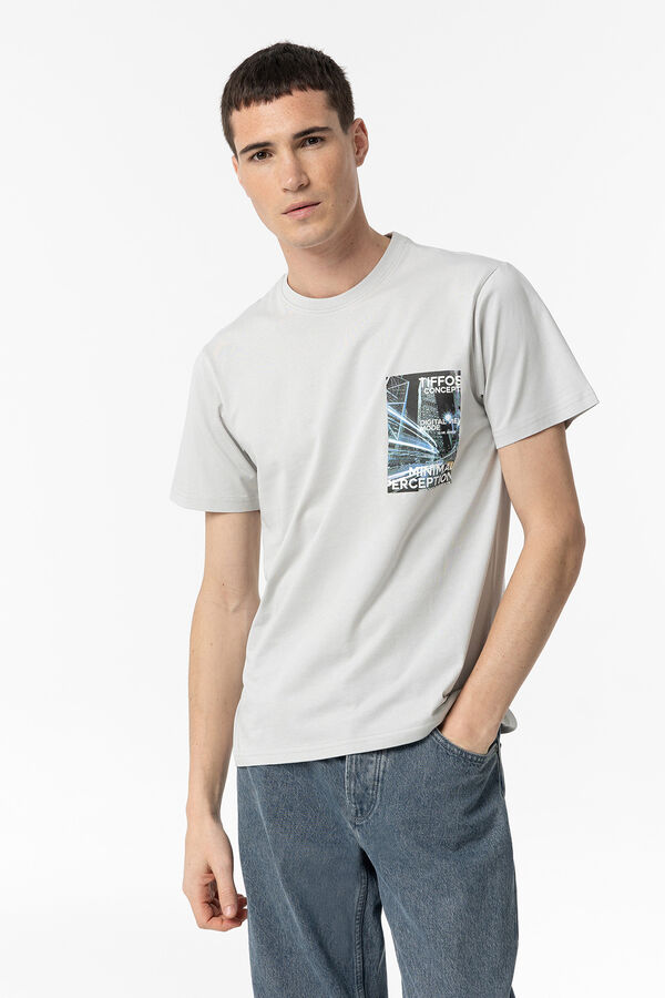 Tiffosi T-shirt estampada cinzento